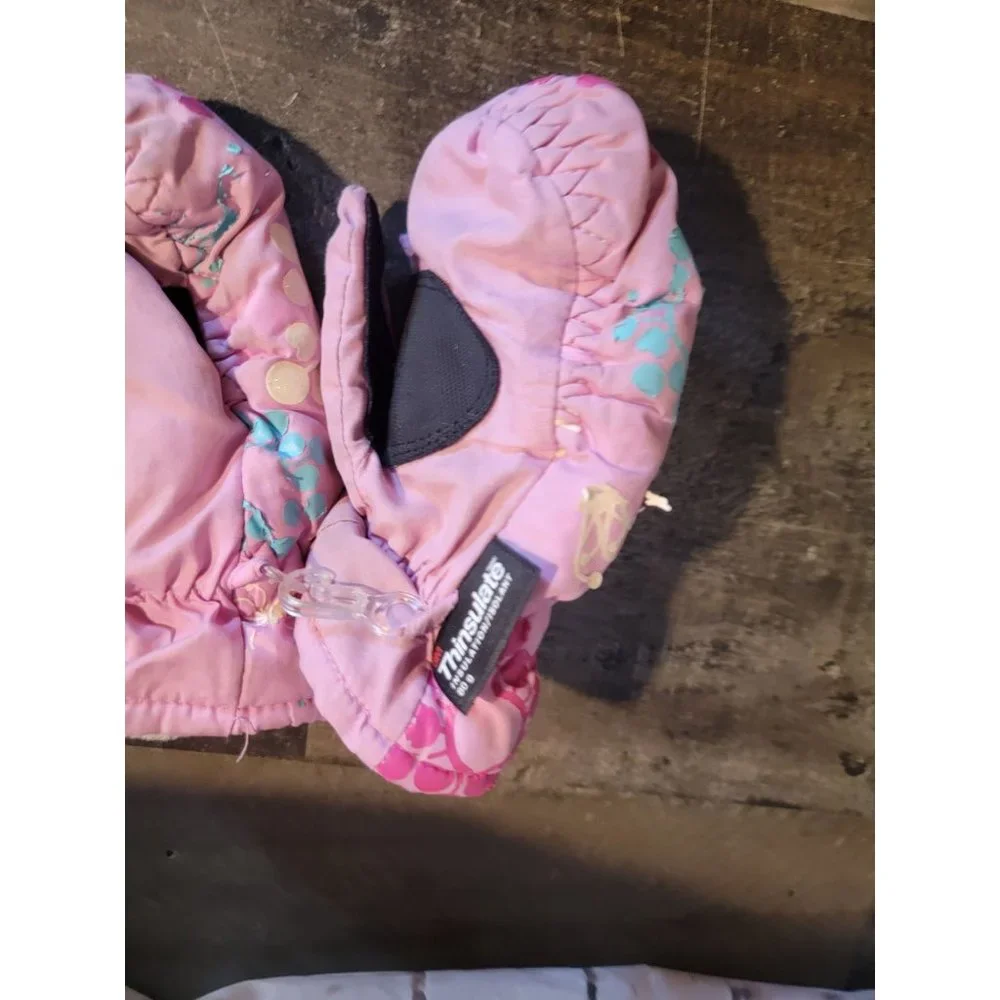 3m thinsulate gloves youth pink‎ snowflake